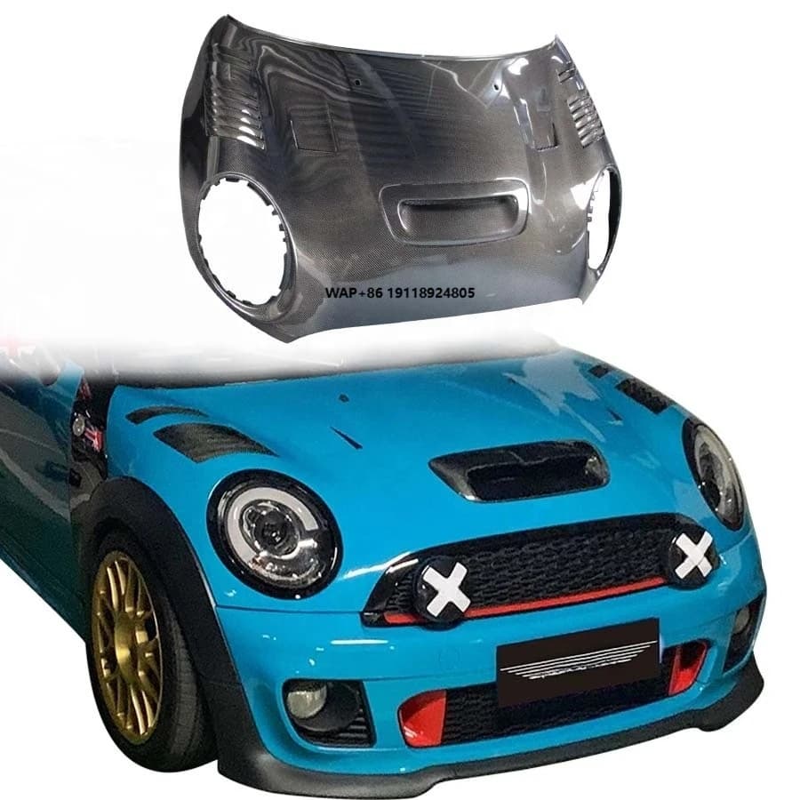 AG Style New Carbon Fiber Bonnet for MINI R55 R56 R57 R58 Hood Body Kits Accessories with Bolts Included