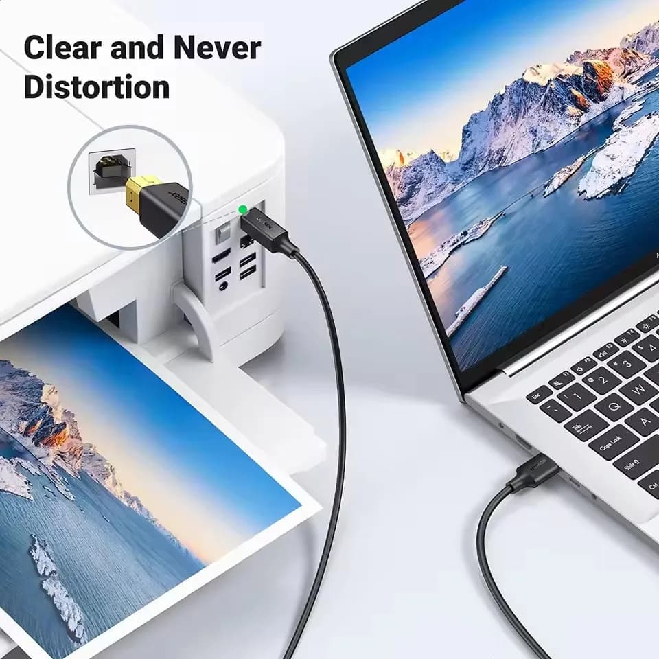US135 UGREEN USB Printer Cable USB a to B 2.0 USB B Cable High Speed Printer Cord Ideal Printer Scanner Cable