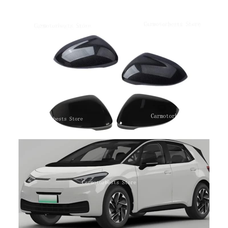 Car  Rearview Side Mirror Cover Fit For Volkswagen ID3 Mk8 2020 2021 2022 2023 2024 Wing Cap Rear View Case Trim Carbon Fiber