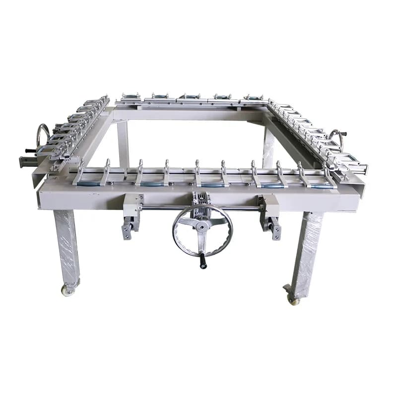 Manual turbo screen machine Double aluminum chuck stretch screen machine High tension printing machine