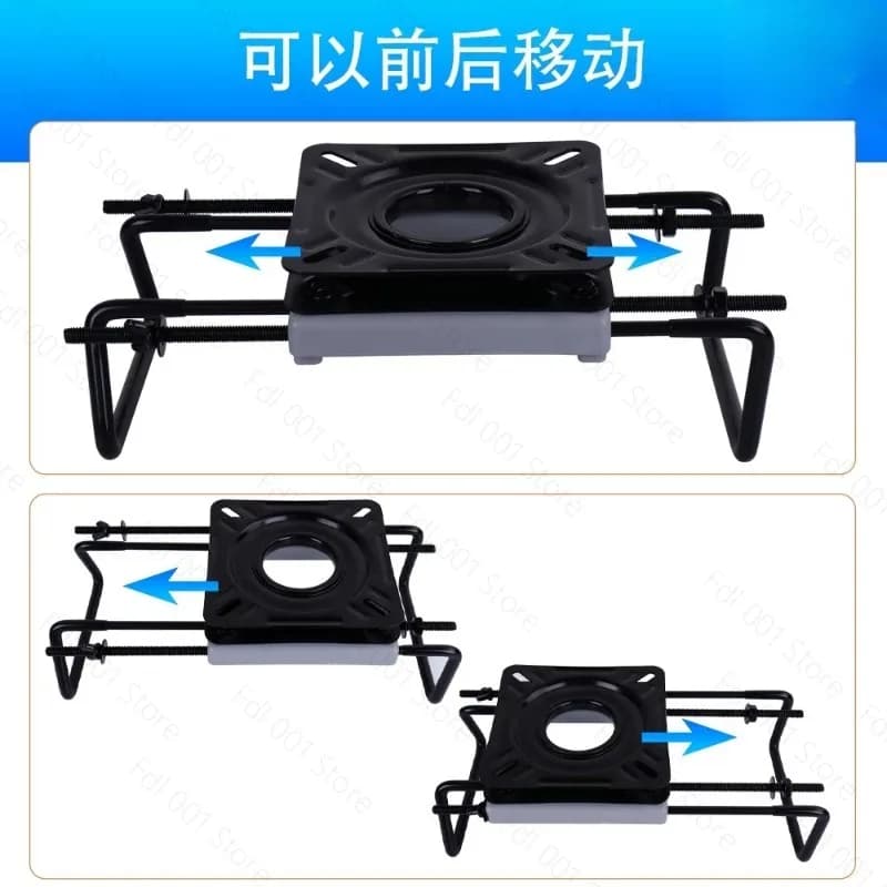 Speedboat Rubber Boat Seat Slide Rail Turntable, Adjustable Base Beam Mount 360 ° Rotation