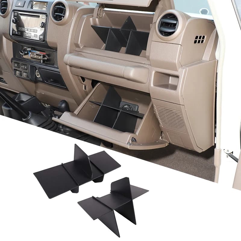 Copilot Storage Box Divider Glove Box Organizer ABS Glove Box Partition Plate For Toyota Land Cruiser LC71 LC76 LC79 2009-2026