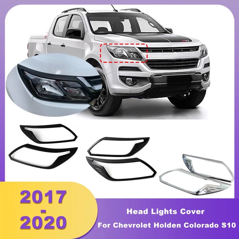 ABS Chrome Head Lights Cover Headlamp Hoods For Chevrolet Holden Colorado S10 2017 2018 2019 2020 Headlight Accessories