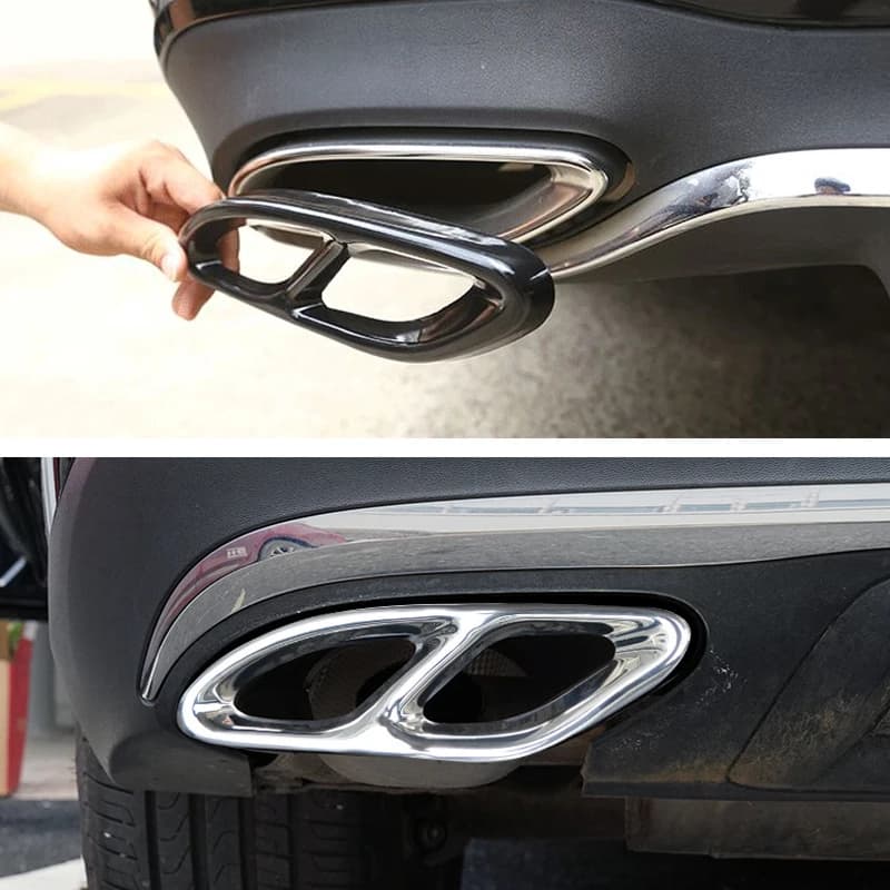 For Mercedes Benz A B C E GLC GLE Class W176 W246 W205 W213 AMG Car Styling Stainless Steel Exhaust Pipe Cover Trim