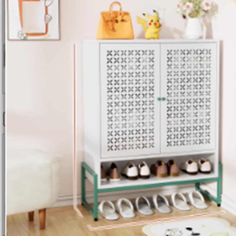 Metal Luxury White Shoe Cabinet Strong Beutiful Tall Space Saving Shoe Cabinet Storage Modern Meuble Chaussures Furniture Home
