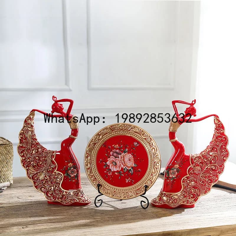 BJ  Simple Creative Home Wine Cabinet Decoration Ornament Living Room Fashion Dancer Resin Craft