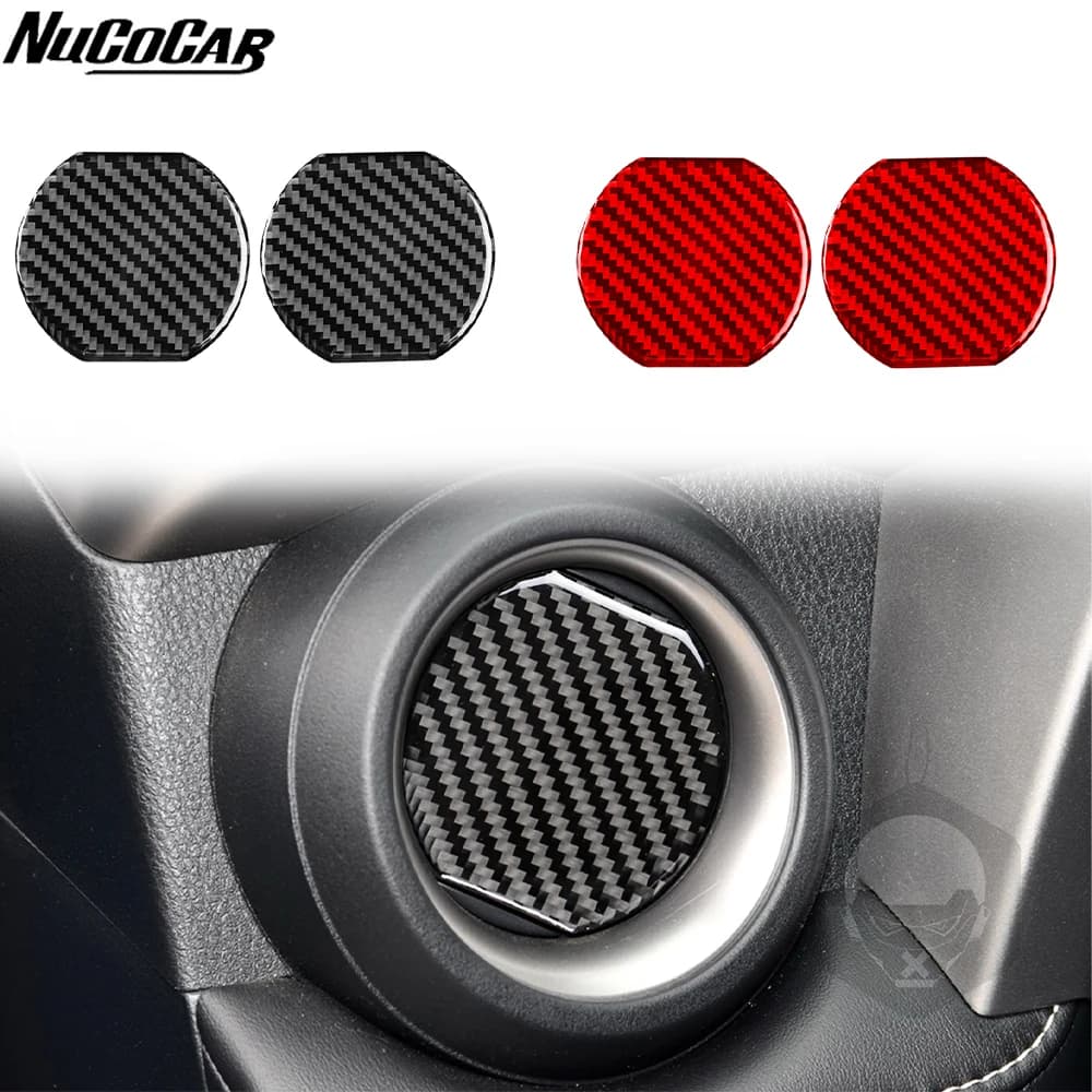 For Toyota RAV4 2016-2017 Carbon Fiber Dashboard side air conditioning vents Panel Car Accessories Interior Decorative Stickers