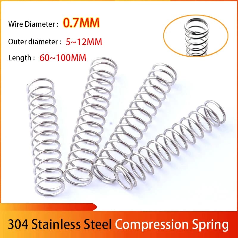 Wire Dia 0.7MM OD 5~12MM L:60~100MM 304 Stainless Steel Galvanized Compression Spring Y-shaped Shock Absorption Return Spring
