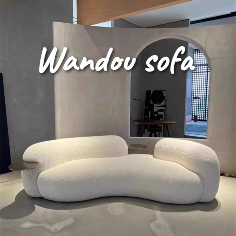 Irregular Shape Sofas Office Lamb Fleece Fabric Couch Chairs For Living Room Luxury Modern Full Size Frame Hotel Furniture Home