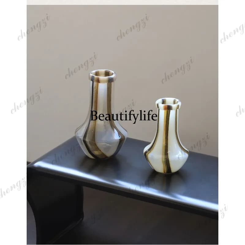 Medieval glass vase living room retro flower arrangement ornament dining table art, flower utensils