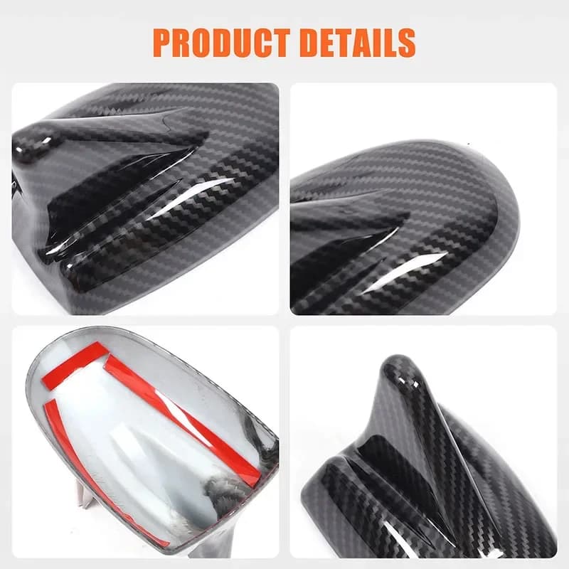 For Maserati Ghibli/Quetroporte 2017+ ABS Carbon Fiber Car Shark Fin Antenna Cover Sticker Car Exterior Accessories