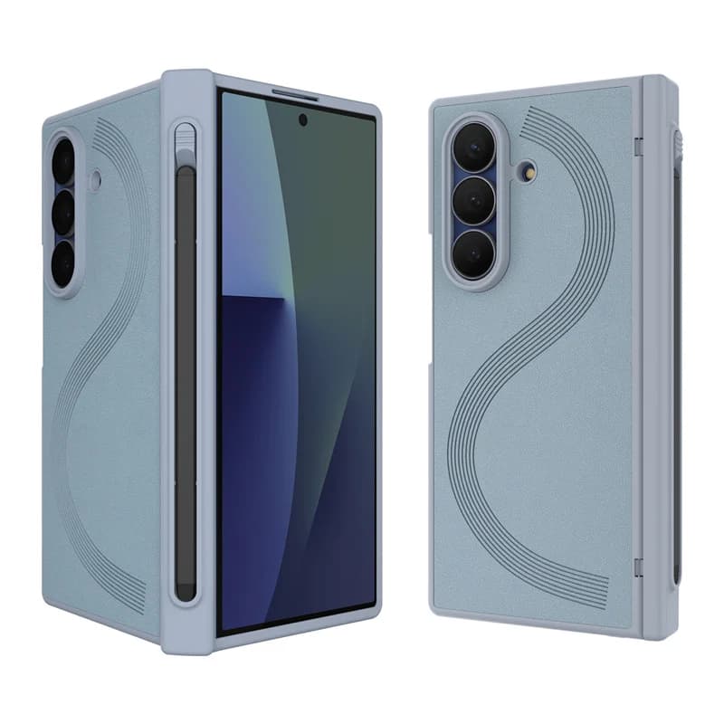 PU Leather With Touch Pen & Privacy Glass Film Phone Case For Samsung Galaxy Z Fold 7 6 5G With Hinge Shockproof Protectiv Cover