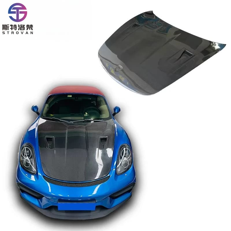 Dry Carbon Fiber PD RS Style Hood for 718 981 991 Upgrade to GT4 RS Hood Bonnet Factory Produce Engine Valve Cover