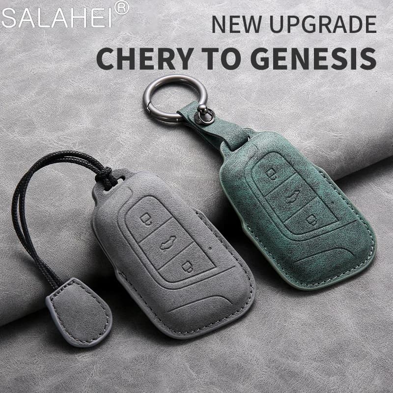 Car Key Case Cover Interior Accessories For Chery Tigo 8 Plus Arrizo E 5 8plus 5x Fob High-end Sheepskin Keyless Protector Shell