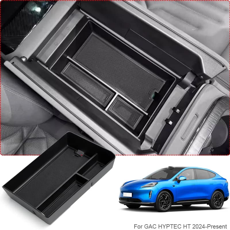 Car Armrest Box Storage For GAC HYPTEC HT 2024-2026 Under Center Console Organizer Tray Interior Storage Box Tidying Accessory