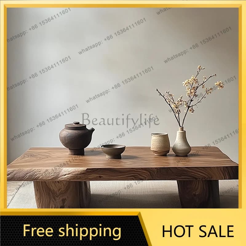 YJ Antique Decoration Coffee Table Wood Simple Designer Clear Unique Side Table Minimalist Aesthetic Couchtisch Home Furniture
