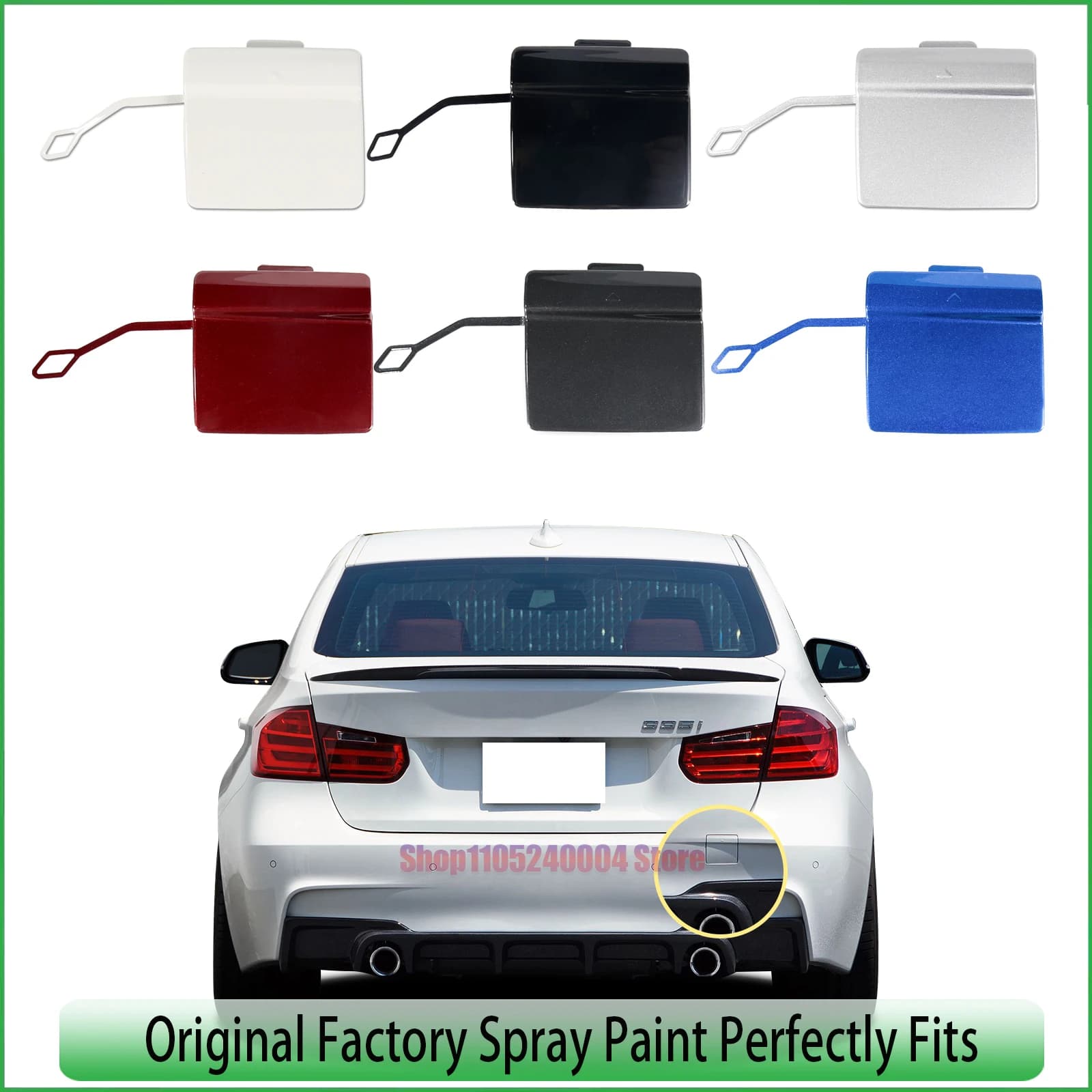 For BMW 3 Series F30 M-Sport Rear Tow Hook Cover Premium Accessory For 320i 330e 330i 340i 2013-2018 Part 51128056615