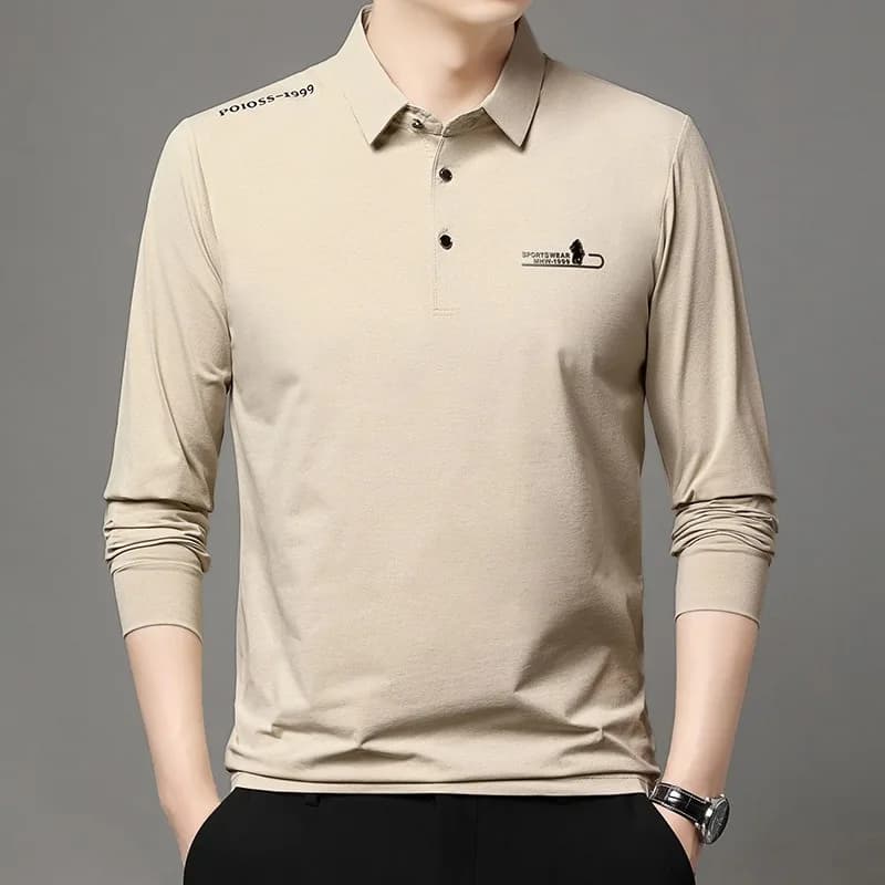 High End Male Polo Shirts Turn-down Collar Short Long Sleeve Summer Autumn Casual Tops & Tees Business Man Office Wear Clothing