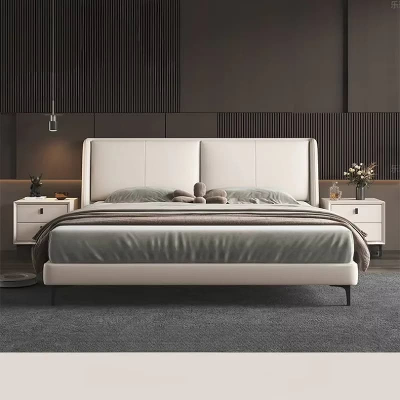 European Bed Frame Headboard Platform Wood Nightstands Queen Size Bed Frame Twin Storage Modern Cama Moderno Lujo Furniture