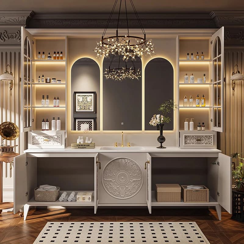 Luxury Skincare Bathroom Cabinet Over Dressers Organizer Mirror Storage Cupboard Perfume Vanity Archivadores Trendy Furniture