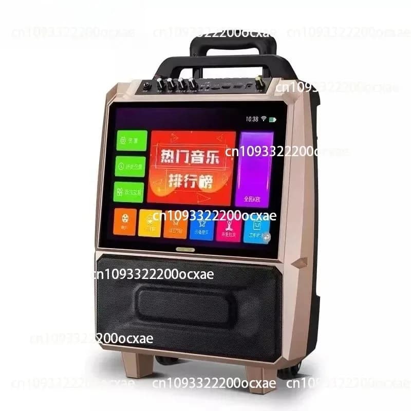 Outdoor Speaker, Portable Video Player, Wireless Microphone, Square Dance Stereo with Large Display Screen