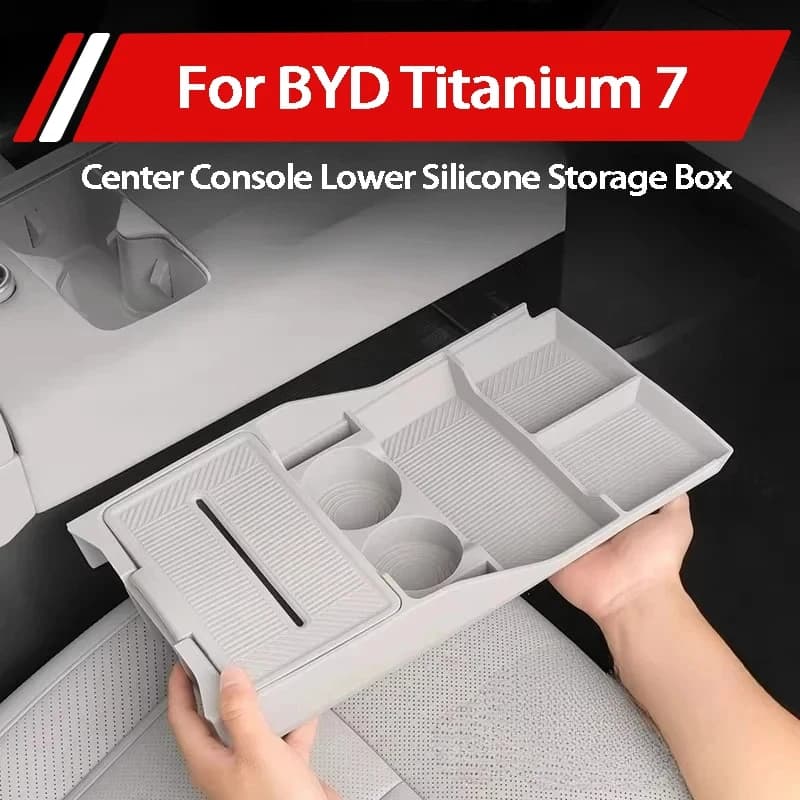 For BYD Formula Leopard Titanium 7 Central Control Lower Storage Box Cover Armrest Fridge Glasses Organizer Accessories