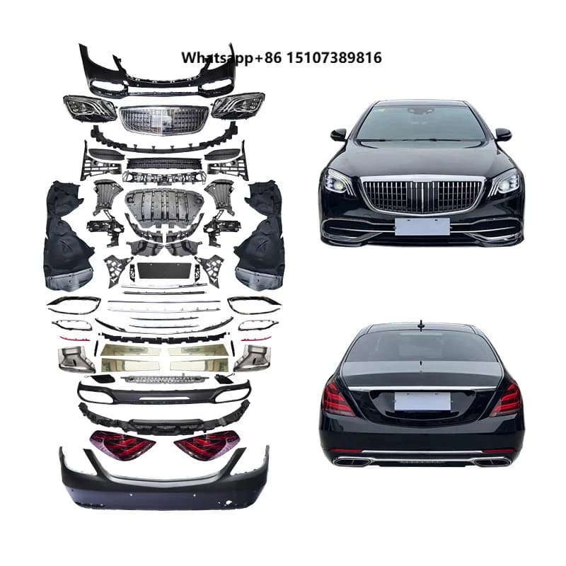 Car Modification Front Bumper Headlights Rear Bumper Taillights for 2013-2018 W222 Upgrade S680 Car Bodykit