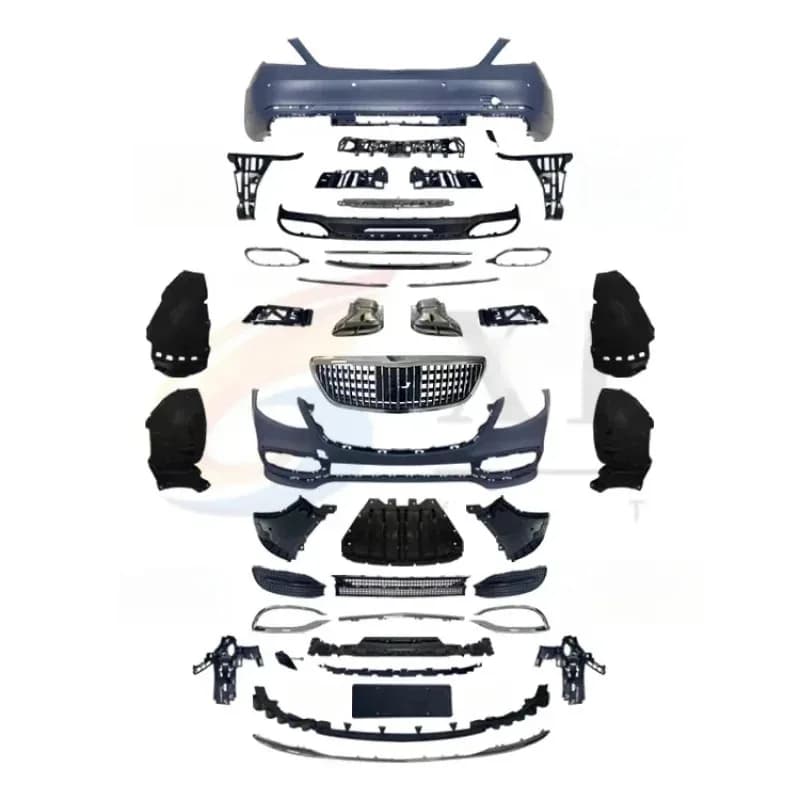 XT Auto Car Parts  Style for  S Class W222 Bumper Bodykit Grille 2014-2020 W222  Side Skirt Fender