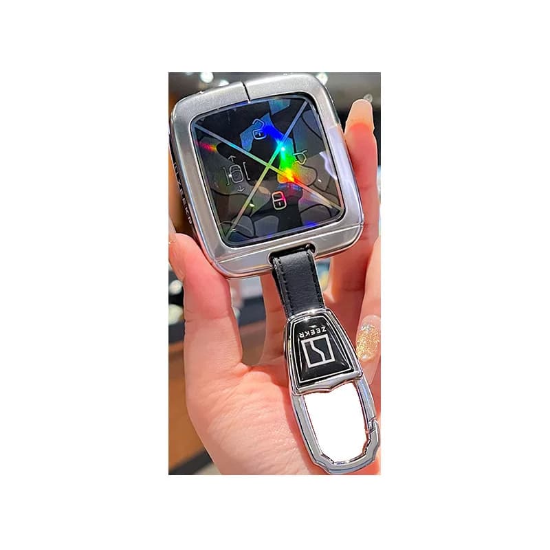 Premium Zinc Alloy Key Cover Case for ZEEKR 001/007/009/7X - Protective Key Fob Shell Key Bag Chain