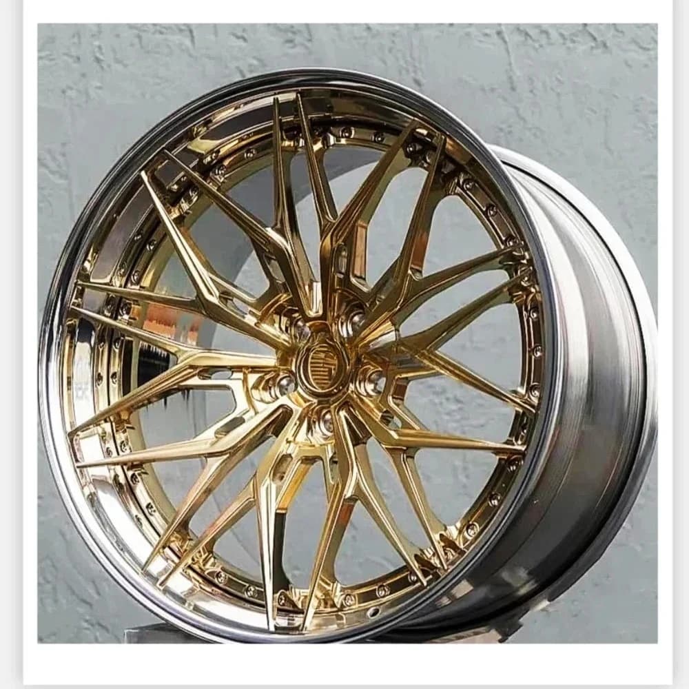Chrome golden alloy forged wheels 20inch 5X112 5X114 5X130 5X120 concave car rims