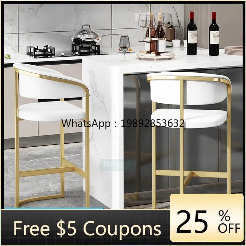 LYY Light Luxury Bar High Stool Bar Stool High Stool Island Table Modern Nordic Simple Bar Chair Front Desk Chair