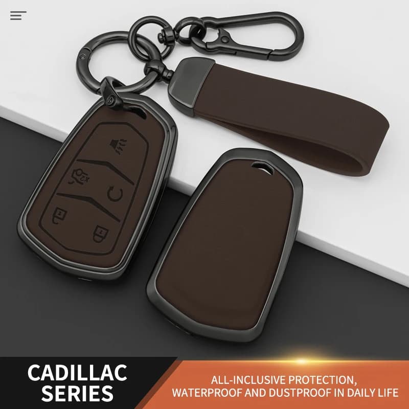 3 4 5 Buttons Zinc Alloy Leather Car Key Case Cover for Cadillac ATS CT6 CTS DTS XT5 Escalade ESV SRX STS XTS ELR Accessories