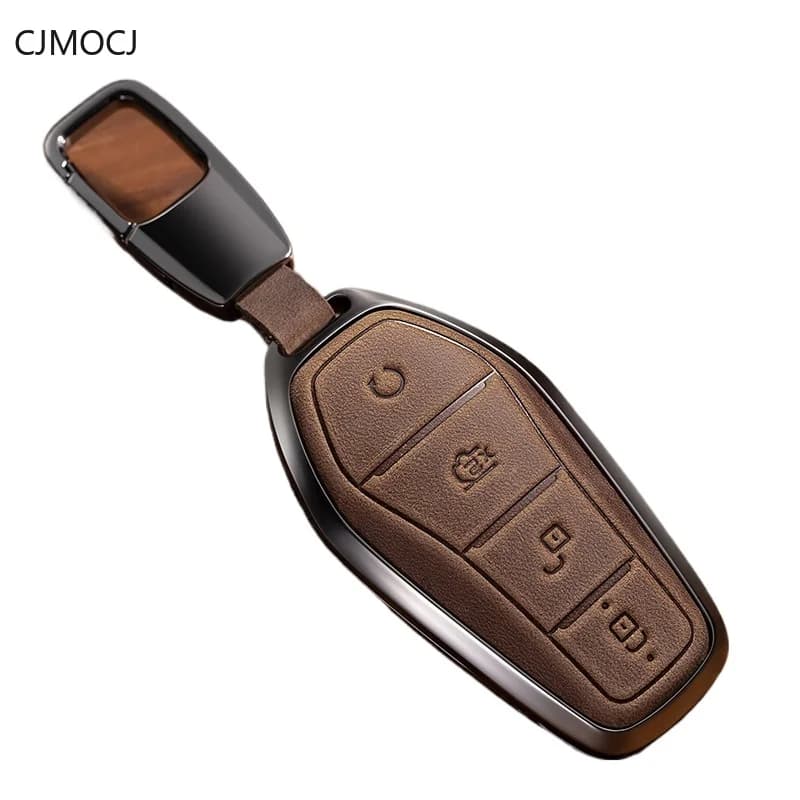 Premium Zinc Alloy Key Cover Case for BYD Tang DMI/Han EV/Qin Plus DMI/Song Pro/Yuan Max/Dolphin/E2/E3/D1 (2024) - Key Fob Shell