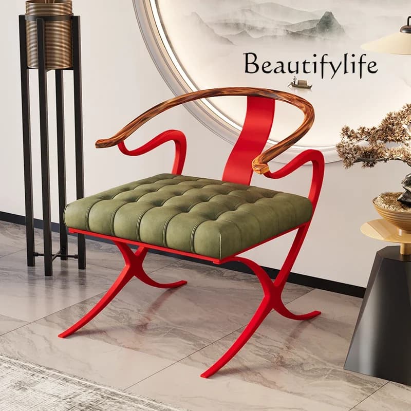 XR Light Luxury New Chinese Taishu Chair Living Room Single Sofa Chair Designer Single Master Official Hat Chair With Backrest