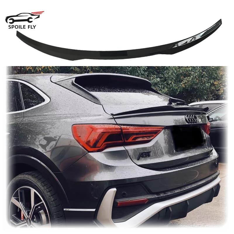 New Design 2019 To 2022 For Audi Q3 Sportback Spoiler By Gloss Black Carbon Fiber Look Rear Mid Wing Lip High Quality ABS