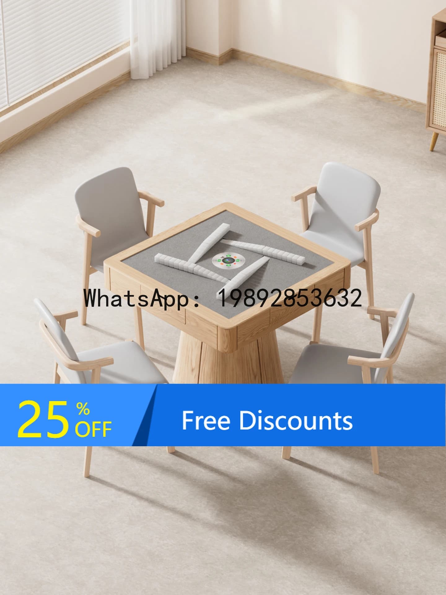 CZ Solid Wood Mahjong Table  Fully Automatic Home Use Natural Wood Style Tea Table Dining Mahjong Integrated Table Silent