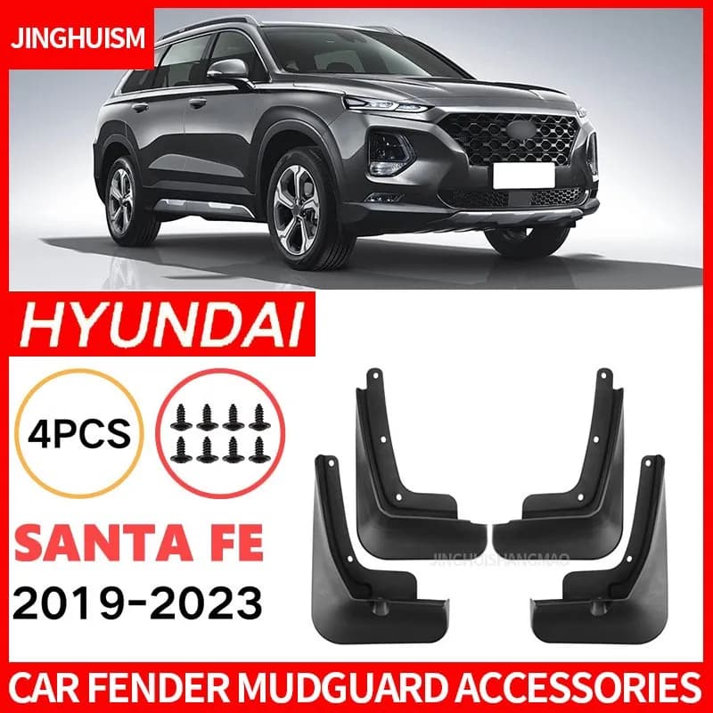 Mudguards FOR hyundai Santa Fe 2019-2023 Auto Mud Flaps Exterior Styling Accessory ABS Plastic Anti Splash Mudguards Custom Fit