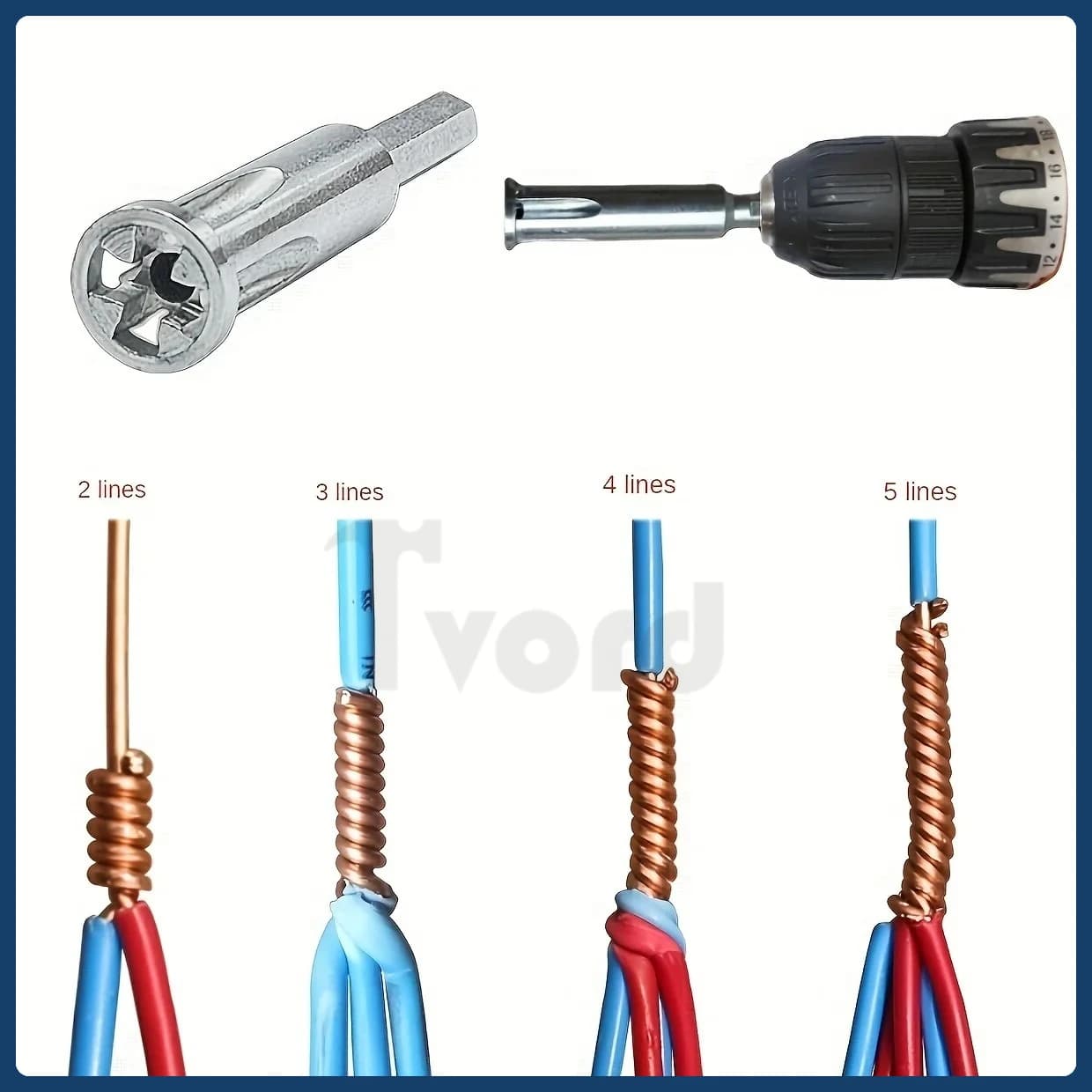 Electric Drill Wire Twister Tool 4.0mm² - High Speed Stripping and Twisting for Efficient Electrical Work