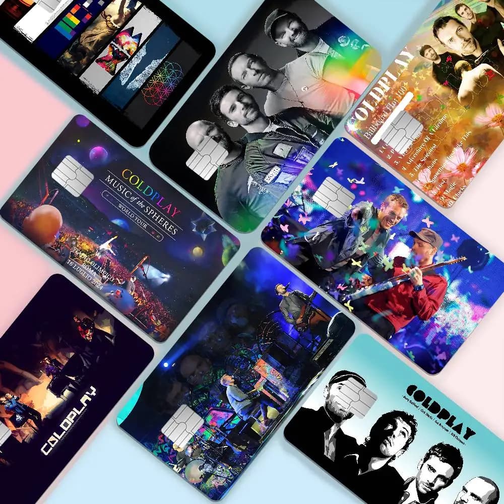 Pop Rock Band C-Coldplay Game Film Cover Sticker Case for Small Chip Credit Debit Card Front Side