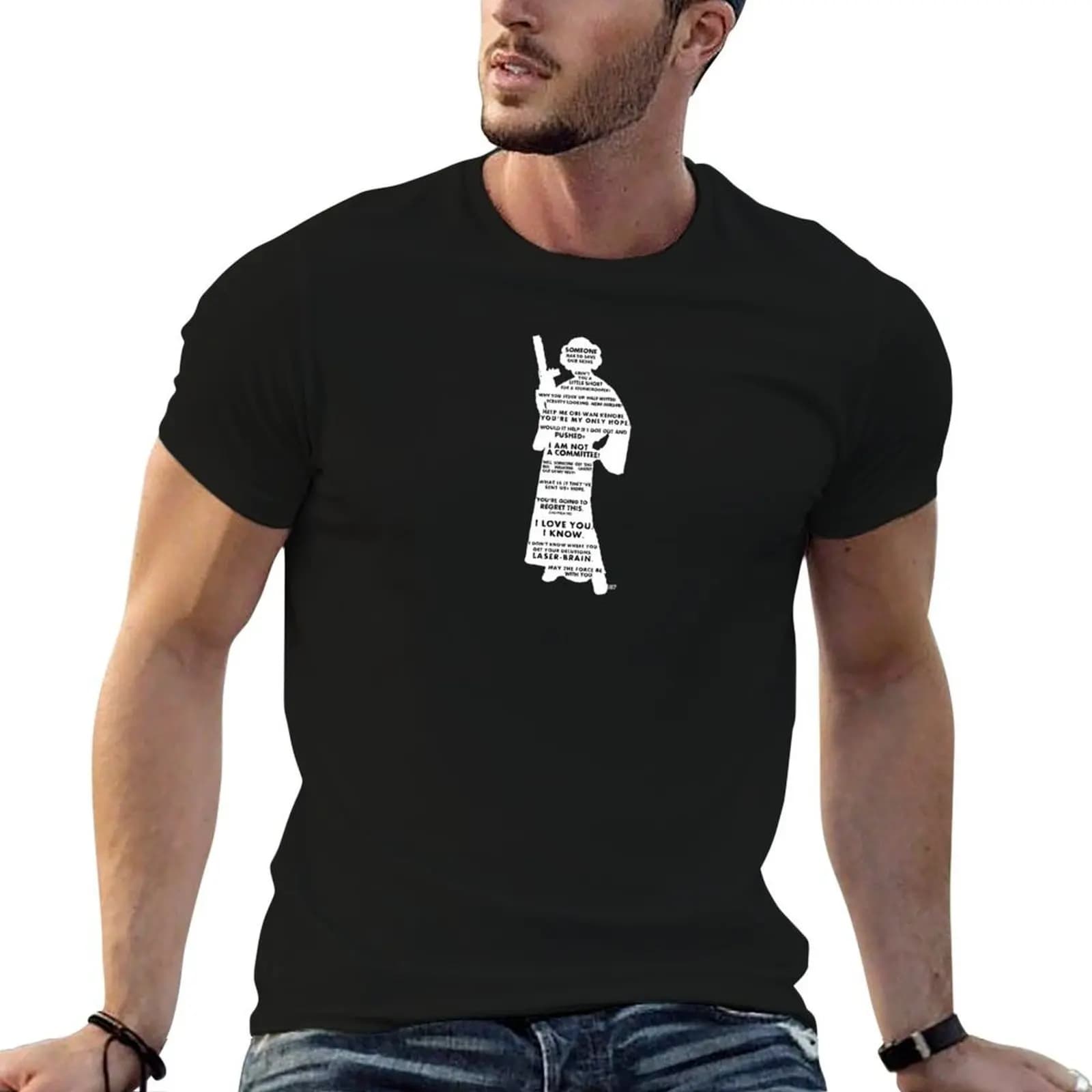 Leia Quotes T-Shirt cotton man t-shirts Personalized t-shirt shirts men graphic