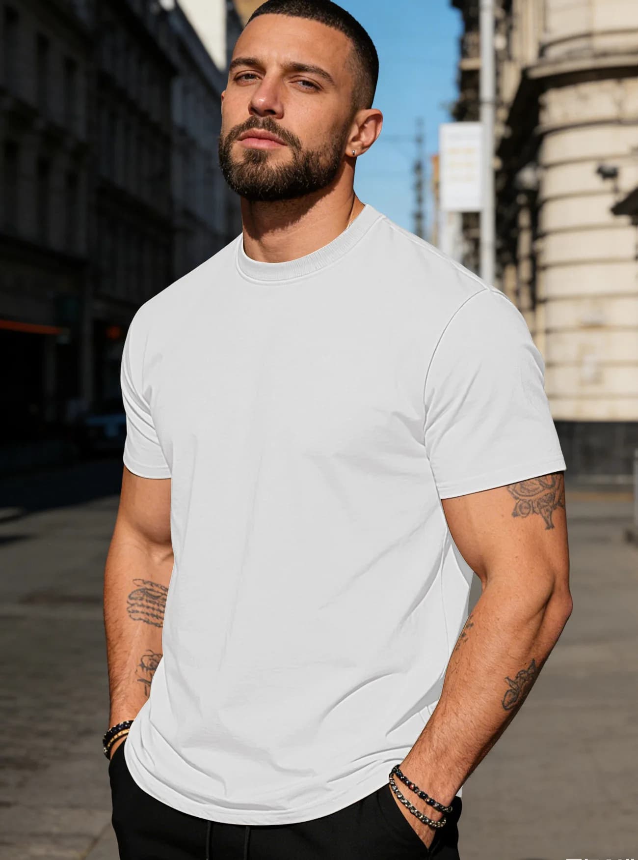 100% Cotton Men Solid Round Neck Short Sleeve Tee, Simple Casual Sports Basic Shirts Comfortable Summer Daily Wear Apparel