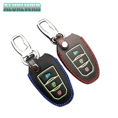 Car Smart Key Cover 2016 2017 2018 Keys Protection Case Chain Car Accessories Hand Sewed Leather Fit for Lifan Marveii Myway