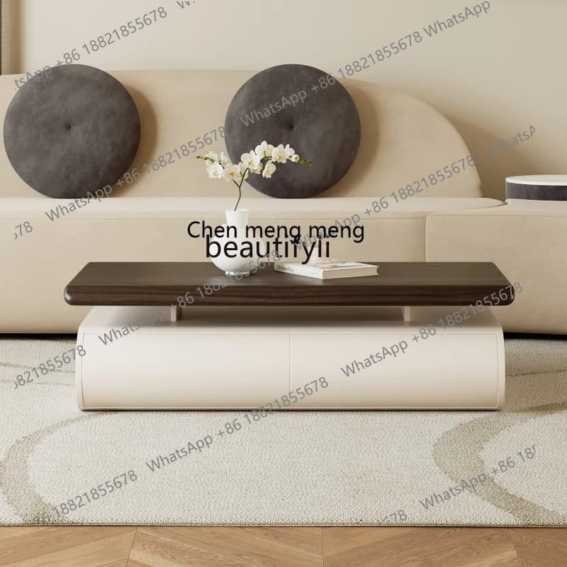 X Italian Minimalist Rectangular North American Black Walnut Wooden Tea Table Living Room Home Light Luxury High-Grade Tea Tabl