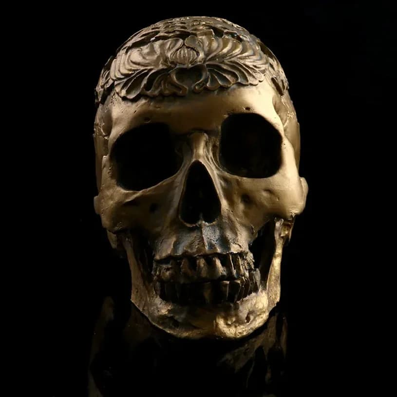 home decoration human skull resin statue handmade craft creative skull sculpture Halloween personality party decoration p0755