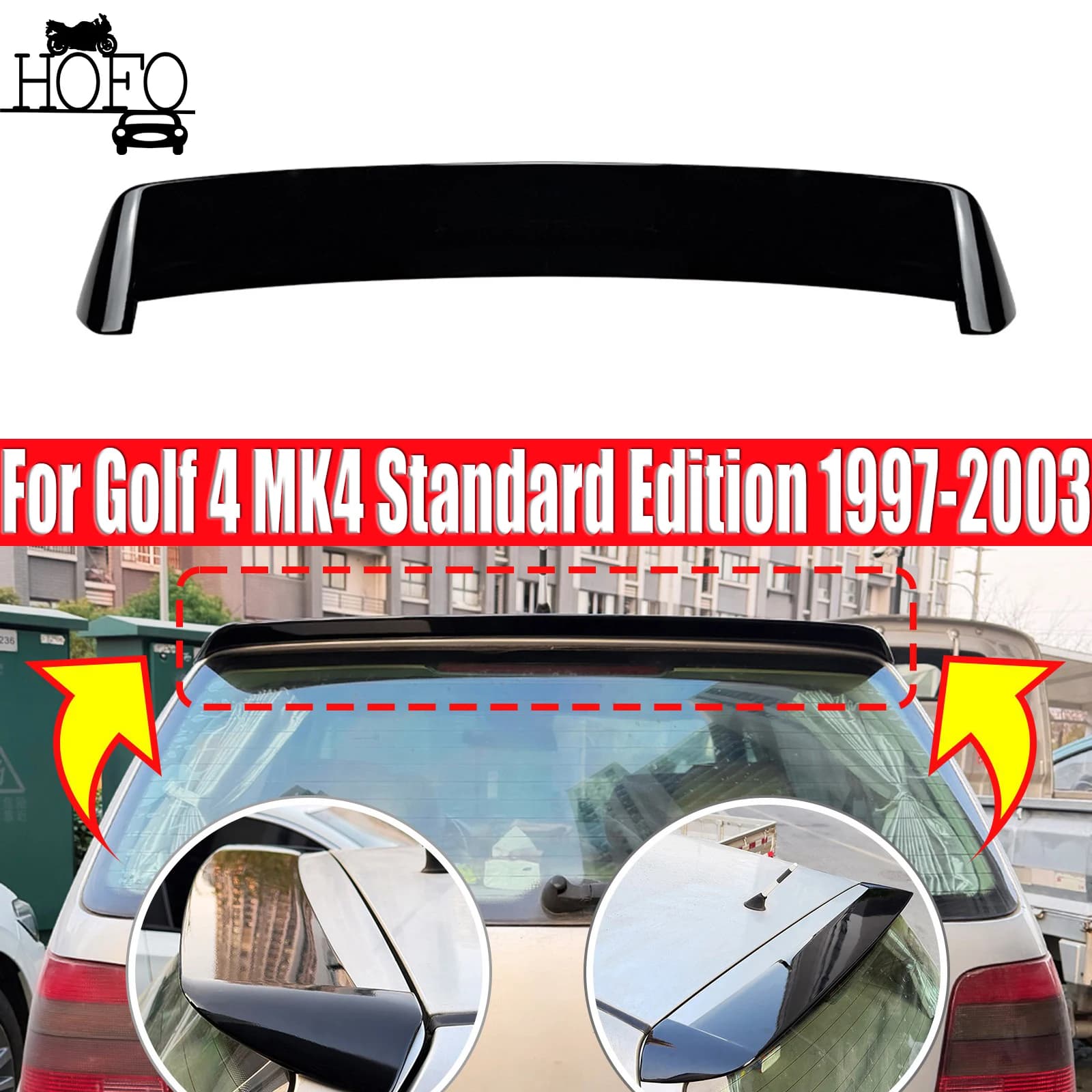 For Golf 4 MK4 Standard Edition 1997-2003 Rear Roof Spoiler Splitter Wing Body Kit