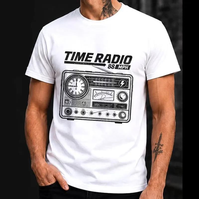 Back To The Future T‑Shirt Biff's Automotive Detailing Print Tees 0814 Hill Valley DeLorean 88MPH Time Machine Short Sleeve Tops