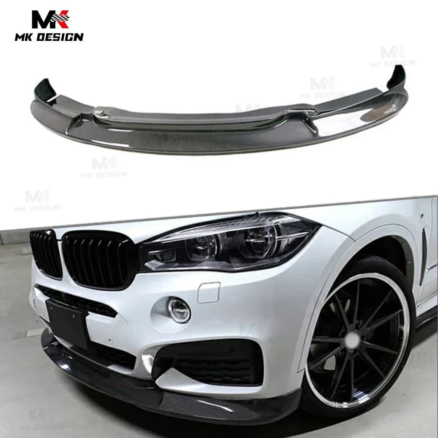 Carbon Fiber 3D Style Front Bumper Lip Chin Spoiler for BMW F16 X6 M Sport 2015-2019 Front Lip Spoiler Splitter Car Styling