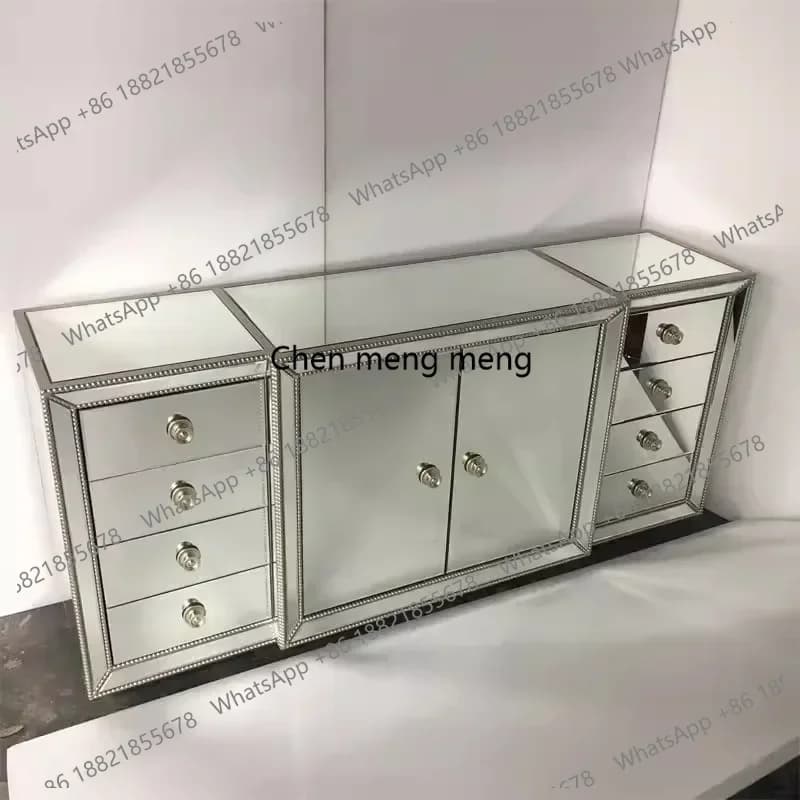 American multi-functional side cabinets, imitation old porch cabinets, mirror door cabinets, glass furniture lockers promotion