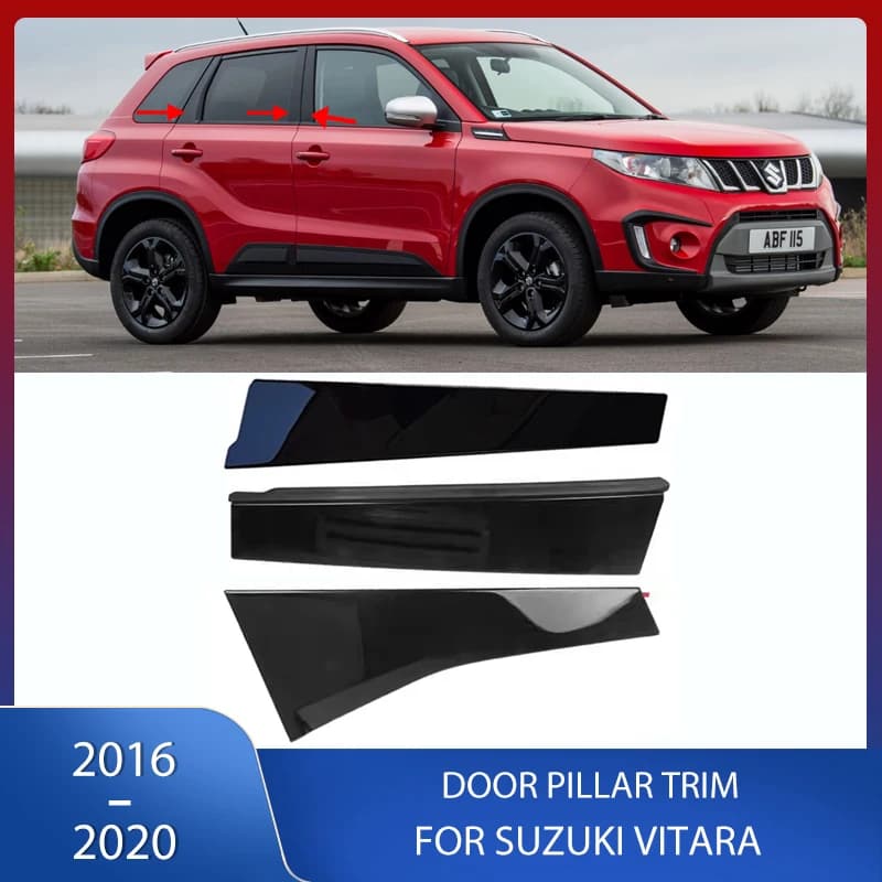 Front Middle Panel Rear Door Pillar Trim Decoration Window Pillar Garnish Cover For Suzuki Vitara 2016 2017 2018 2019 2020