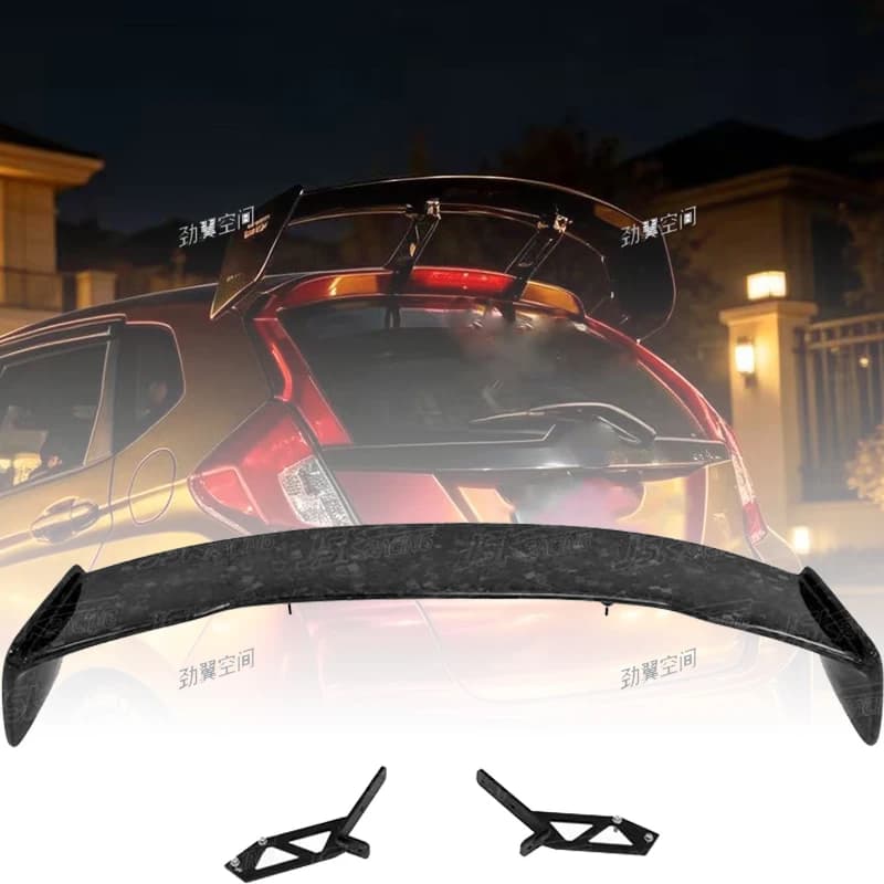 For Honda Fit GK5 2009-2018, Racing Style Real Carbon Fiber Roof Spoiler, Car Modification Accessories